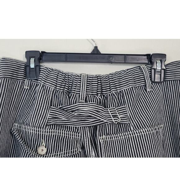 POL Pants Womens Large Black & White Striped Jeans Flower Patchwork Boho NWOT - Picture 7 of 12